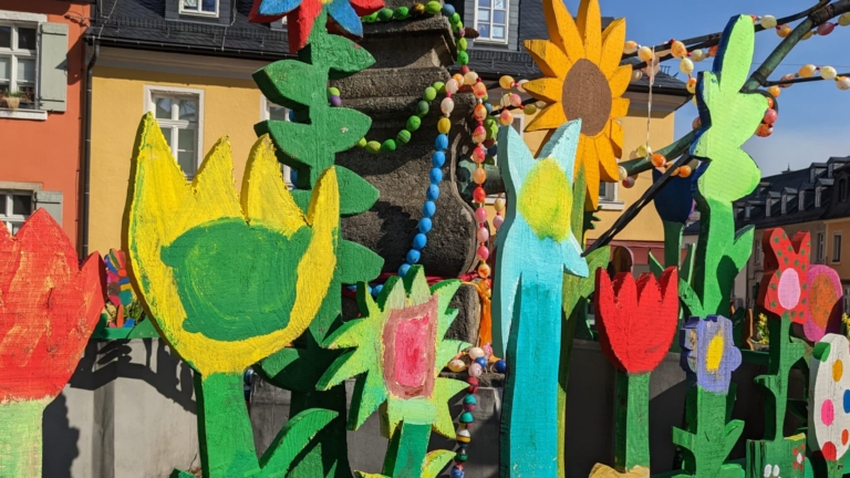 Detail, Frühlingsbrunnen am Gabelmannsplatz in Wunsiedel. Bild: Stefan Frank