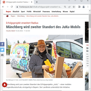 20220216 Frankenpost Münchberg wird zweites Standbein des JuKu Mobils