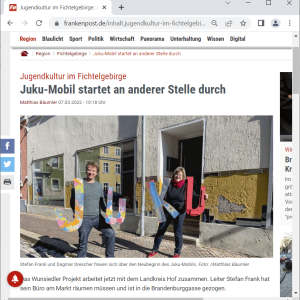 20220307 Frankenpost JuKu Mobil startet an anderer Stelle neu durch