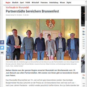 20220531 Frankenpost Partnerstädte bereichern Brunnenfest