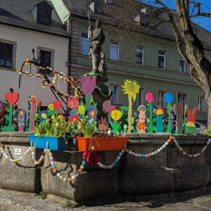 Frühling am Gabelmannsbrunnen in Wunsiedel. Bild: Stefan Frank