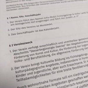 ein Bild der Satzung, Titelseite